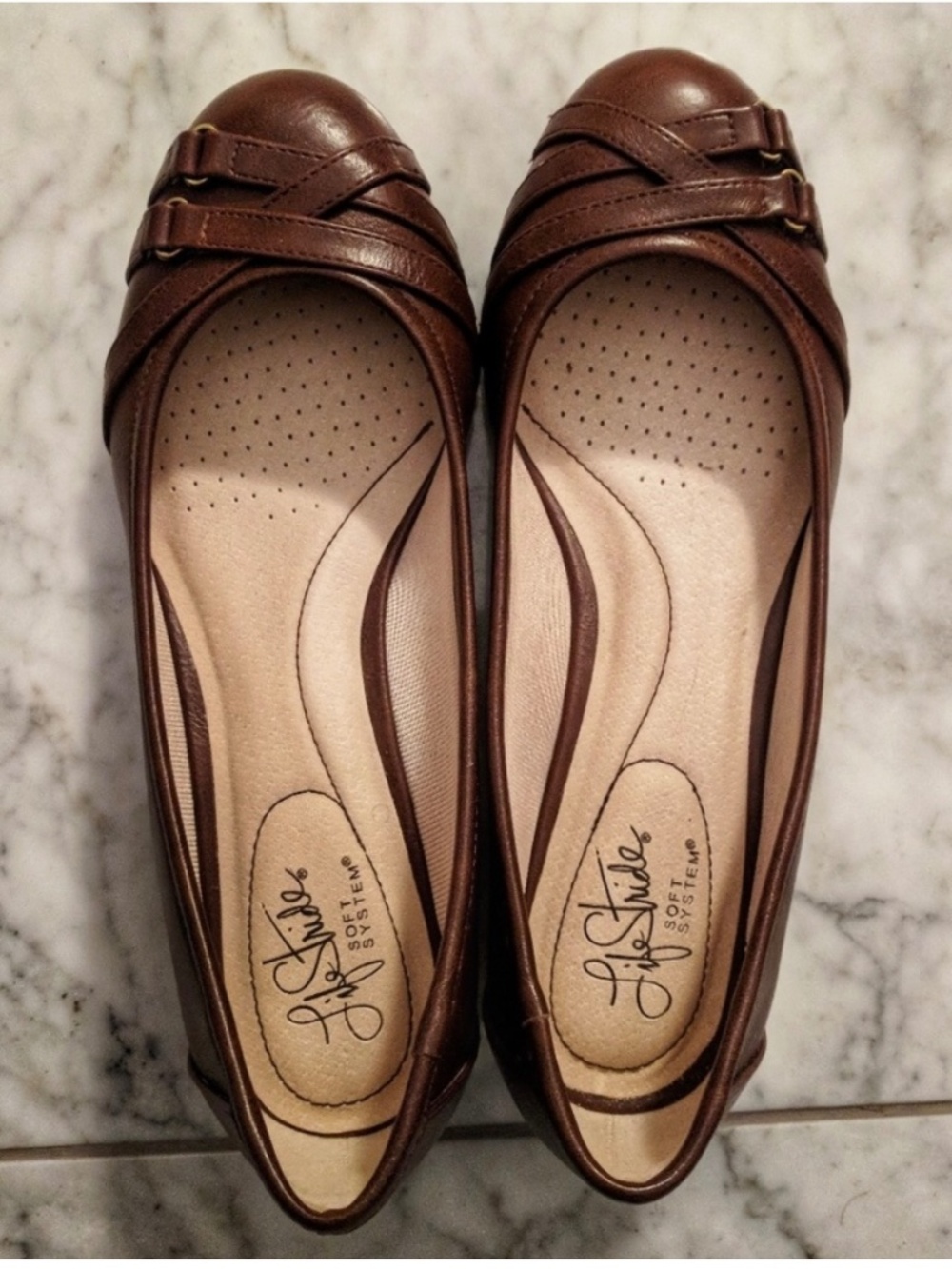 LifeStride Flair Brown Ballet Wedge Shoes /Size 8M